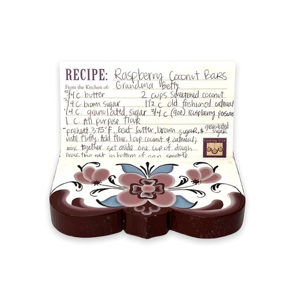 Vintage Hand Painted Folk Art Wood Tole Recipe Card Stand Holder Country Decor - Picture 4 of 9